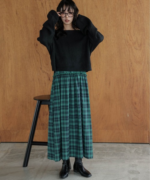m me eme エムミーエメ フェザーチェックワンピース チェックギャザーキャミワンピース(M IVORY): ワンピース｜PMbox