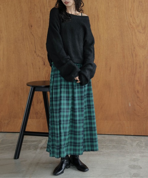 AMELY（エミリー）の「フリルギャザーチェック柄ワンピース（ワンピース・レディース・グレー/ホワイト/グリーン/ブラウン・フリー）」の10枚目の写真
