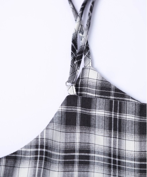 AMELY（エミリー）の「フリルギャザーチェック柄ワンピース（ワンピース・レディース・グレー/ホワイト/グリーン/ブラウン・フリー）」の21枚目の写真