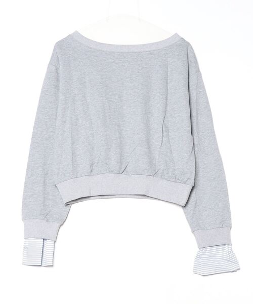 FREE STYLISTS(フリー スタイリスト)の「YUGA_YGMC Cuff docking off-the-shoulder top(Tシャツ/カットソー・レディース・グレー/ネイビー・FREE)」の17枚目の写真