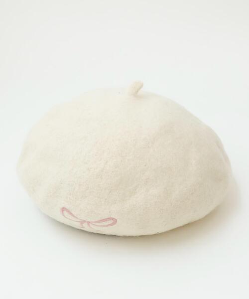 WEGO（ウィゴー）の「WEGO/リボン刺繍ベレー（ハンチング/ベレー帽・レディース・グレー/オフホワイト/ブラック・FREE）」の6枚目の写真