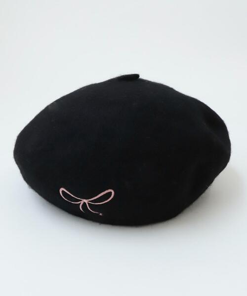 WEGO（ウィゴー）の「WEGO/リボン刺繍ベレー（ハンチング/ベレー帽・レディース・グレー/オフホワイト/ブラック・FREE）」の8枚目の写真
