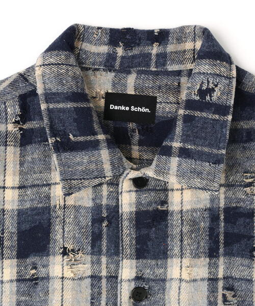 DANKE SCHON(ダンケシェーン)の「【WEB&DEPOT限定】DankeSchon/ダンケシェーン/DAMAGE CHECK SHIRTS(シャツ/ブラウス・レディース・ブラック/グレー/ブラウン・L/M/XL)」の7枚目の写真