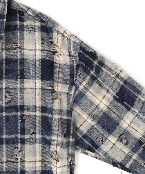 DANKE SCHON(ダンケシェーン)の「【WEB&DEPOT限定】DankeSchon/ダンケシェーン/DAMAGE CHECK SHIRTS(シャツ/ブラウス・レディース・ブラック/グレー/ブラウン・L/M/XL)」の8枚目の写真