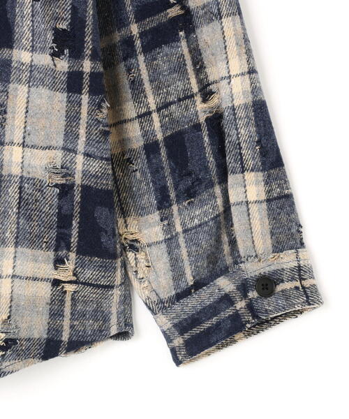DANKE SCHON(ダンケシェーン)の「【WEB&DEPOT限定】DankeSchon/ダンケシェーン/DAMAGE CHECK SHIRTS(シャツ/ブラウス・レディース・ブラック/グレー/ブラウン・L/M/XL)」の10枚目の写真
