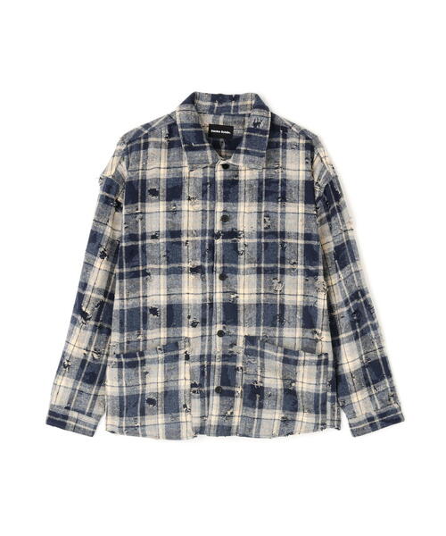 DANKE SCHON(ダンケシェーン)の「【WEB&DEPOT限定】DankeSchon/ダンケシェーン/DAMAGE CHECK SHIRTS(シャツ/ブラウス・レディース・ブラック/グレー/ブラウン・L/M/XL)」の3枚目の写真