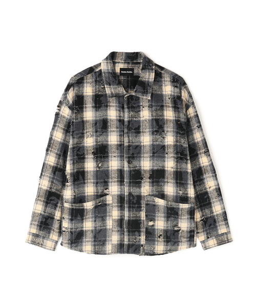 DANKE SCHON(ダンケシェーン)の「【WEB&DEPOT限定】DankeSchon/ダンケシェーン/DAMAGE CHECK SHIRTS(シャツ/ブラウス・レディース・ブラック/グレー/ブラウン・L/M/XL)」の2枚目の写真