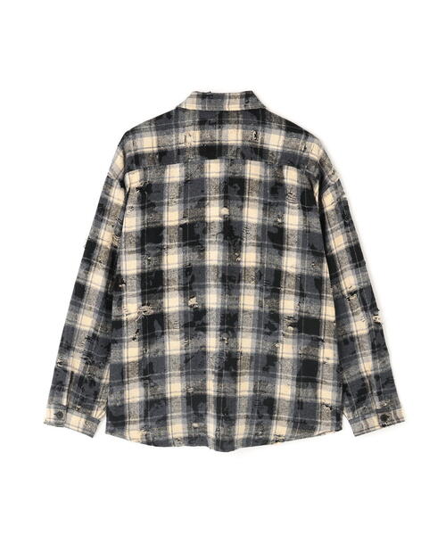 DANKE SCHON(ダンケシェーン)の「【WEB&DEPOT限定】DankeSchon/ダンケシェーン/DAMAGE CHECK SHIRTS(シャツ/ブラウス・レディース・ブラック/グレー/ブラウン・L/M/XL)」の4枚目の写真