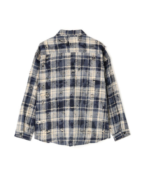 DANKE SCHON(ダンケシェーン)の「【WEB&DEPOT限定】DankeSchon/ダンケシェーン/DAMAGE CHECK SHIRTS(シャツ/ブラウス・レディース・ブラック/グレー/ブラウン・L/M/XL)」の6枚目の写真