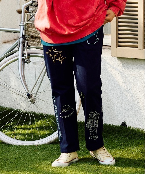 go slow caravan（ゴースローキャラバン）の「ツイル ピーチ起毛 刺繍ワークパンツ（その他パンツ・メンズ・オリーブ/ナチュラル/ネイビー・MEDIUM/LARGE/X-LARGE）」の3枚目の写真