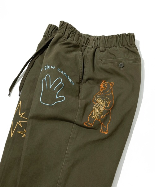 go slow caravan（ゴースローキャラバン）の「ツイル ピーチ起毛 刺繍ワークパンツ（その他パンツ・メンズ・オリーブ/ナチュラル/ネイビー・MEDIUM/LARGE/X-LARGE）」の18枚目の写真