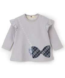 KP | ポシェット風アップリケ ラメ裏毛チュニック(チュニック)