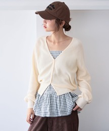 archives(アルシーヴ)の片畦ニットCD×チェックキャミチュニックSET(アンサンブル)