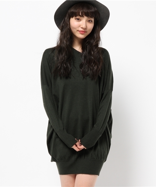 MOUSSY(マウジー)の「wool blend dolman OP(ワンピース・レディース・カーキ/ブラック/ブラウン/トップグレー・FREE)」の4枚目の写真
