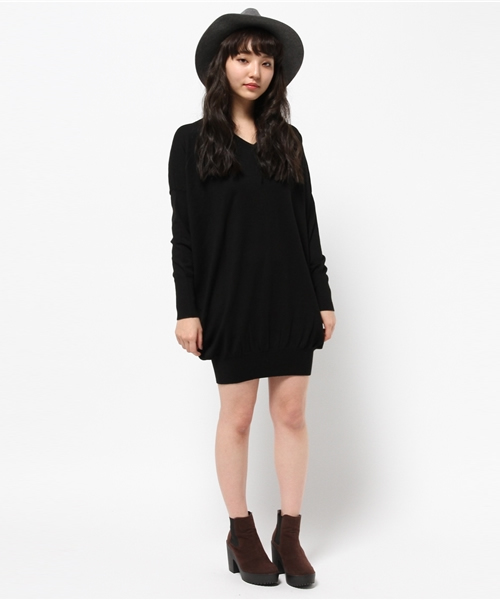 MOUSSY(マウジー)の「wool blend dolman OP(ワンピース・レディース・カーキ/ブラック/ブラウン/トップグレー・FREE)」の6枚目の写真