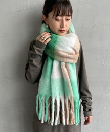 hint hint（ヒントヒント）の「[hint hint/ヒントヒント] 大判ストール(ピンク・グリーン)（ストール/ショール）」