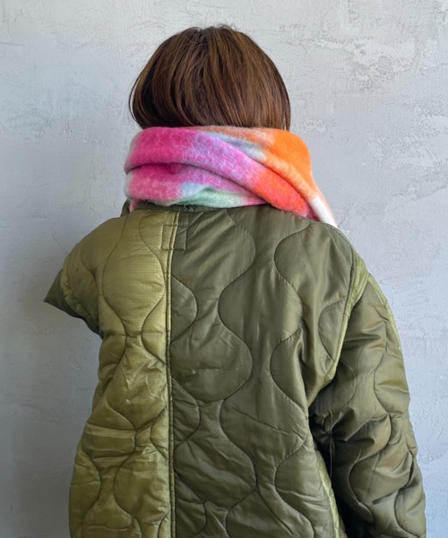 hint hint（ヒントヒント）の「[hint hint/ヒントヒント] 大判ストール(ピンク・グリーン)（ストール/ショール・レディース・ピンク/グリーン・ONE SIZE）」の16枚目の写真
