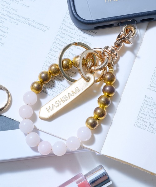 セール】【HASHIBAMI】大玉天然石 × レザー スマホハンドストラップ