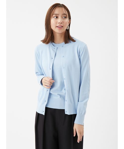 Mila Owen（ミラオーウェン）の「万能ニットアンサンブル（ニット/セーター・レディース・ベージュ/ピンク/アイボリー/ブラック/ライトブルー・F）」の4枚目の写真