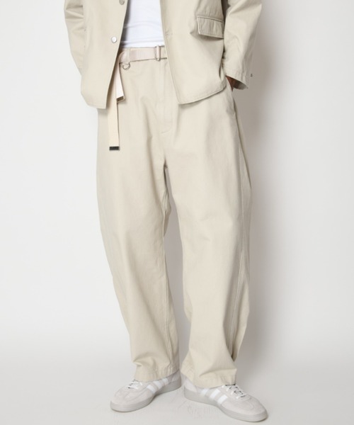 SUPERTHANKS（スーパーサンクス）の「＜ピグメント加工＆ストライプ＞サイドタック ツイル ワイドパンツPigment dyed Twill Side-tuck Wide Pants（その他パンツ・メンズ・グレー/アイボリー/ブラック/グレー×ホワイト/ブラウン・S/M/L）」の17枚目の写真