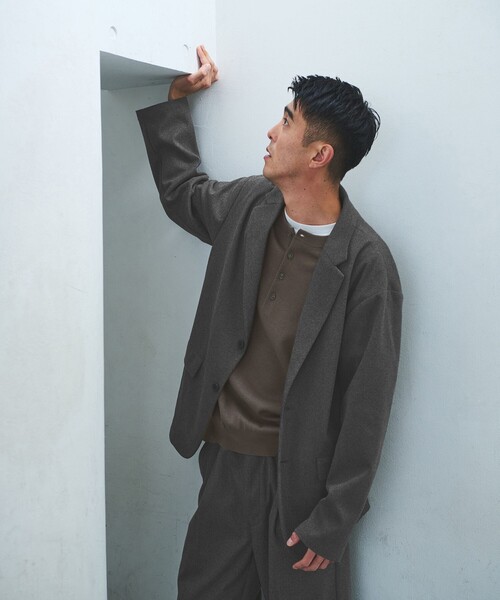 green label relaxing(グリーンレーベルリラクシング)の「WONDER CLOTH カジュアル ジャケット -ストレッチ-(テーラードジャケット・メンズ・グレー/ダークブラウン/ダークグレー・S/M/L/XL)」の5枚目の写真