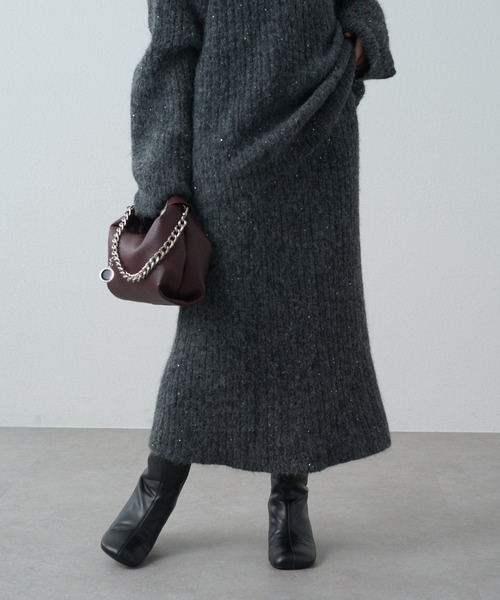 Lui's（ルイス）の「スパンコールセットアップ（ニット/セーター・レディース・アイボリー/チャコールグレー・FREE）」の19枚目の写真