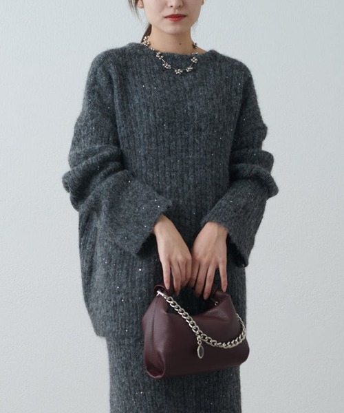 Lui's（ルイス）の「スパンコールセットアップ（ニット/セーター・レディース・アイボリー/チャコールグレー・FREE）」の22枚目の写真