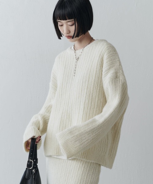 Loungedress20周年限定ニット オフホワイト green label relaxing（グリーンレーベルリラクシング） 長袖ニット