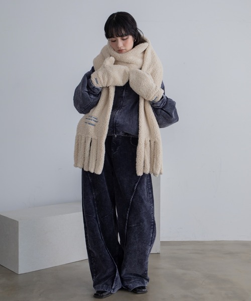 アイボリー フワフワ マフラー ロゴパッチ付き アイボリー フワフワ マフラー ロゴパッチ付き ZOZOTOWN Yahoo!店