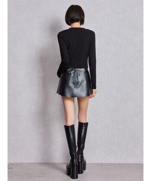 GYDA（ジェイダ）の「latticeカット bijouトップス（Tシャツ/カットソー・レディース・ブラック/グレー・FREE）」の8枚目の写真