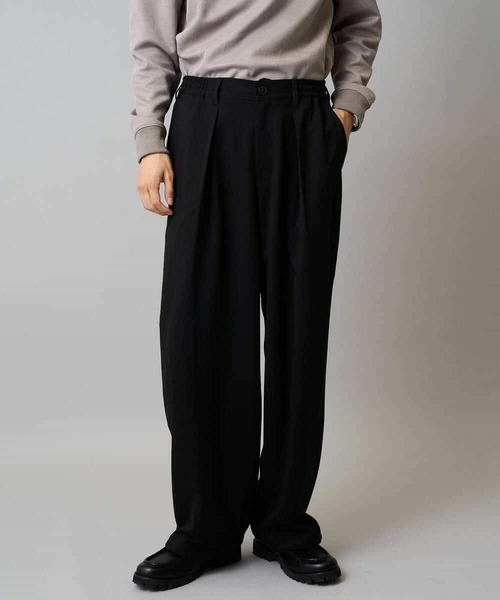 a.v.v(アーヴェヴェ)の「【毛玉になりにくい/ストレッチ】ツイルストレッチ切替オーバーパンツ【洗濯機で洗える】(その他パンツ・メンズ・ブラック/チャコールグレー・48/46)」の6枚目の写真
