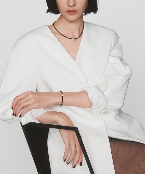 quip queint】noan black necklace/ノアン ブラック ネックレス QU225