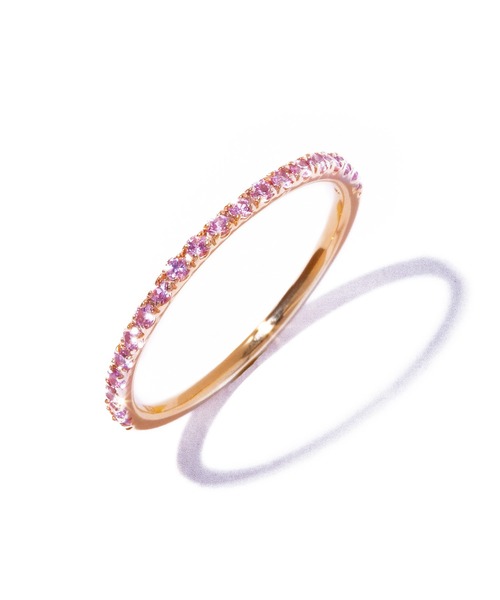 les bonbon(ルボンボン)の「【les bonbon】embrace pink sapphire ring/エンブレイス ピンクサファイア リング(リング・レディース・イエローゴールド・#15/#13/#11/#9/#5/#3)」の1枚目の写真
