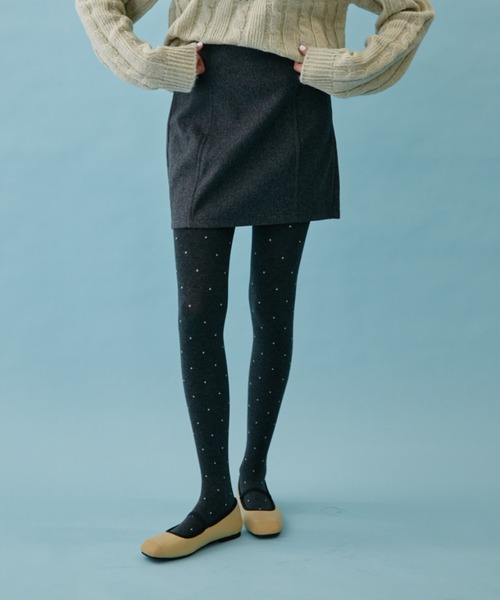 FUULLY STUDIO（フーリィーステューディオ）の「ピンドットタイツ（タイツ/ストッキング・レディース・チャコールグレー/アイボリー・FREE）」の14枚目の写真