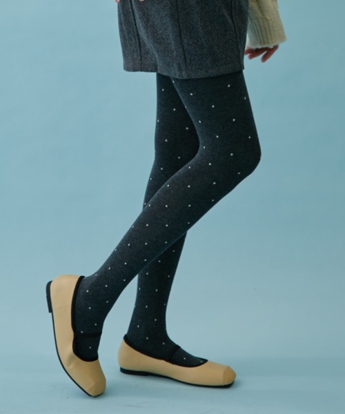 FUULLY STUDIO（フーリィーステューディオ）の「ピンドットタイツ（タイツ/ストッキング・レディース・チャコールグレー/アイボリー・FREE）」の12枚目の写真