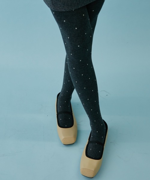 FUULLY STUDIO（フーリィーステューディオ）の「ピンドットタイツ（タイツ/ストッキング・レディース・チャコールグレー/アイボリー・FREE）」の16枚目の写真
