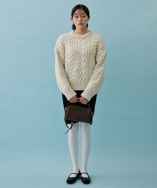 FUULLY STUDIO（フーリィーステューディオ）の「ピンドットタイツ（タイツ/ストッキング・レディース・チャコールグレー/アイボリー・FREE）」の9枚目の写真