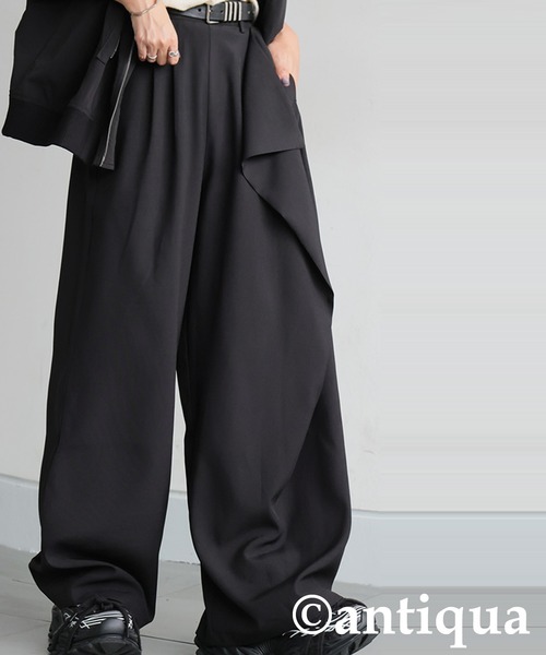 antiqua(アンティカ)の「アシメ ドレープ ワイドパンツ(その他パンツ・レディース・ブラック・MEDIUM/LARGE)」の3枚目の写真