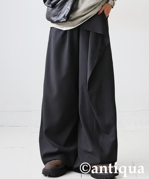 antiqua(アンティカ)の「アシメ ドレープ ワイドパンツ(その他パンツ・レディース・ブラック・MEDIUM/LARGE)」の4枚目の写真