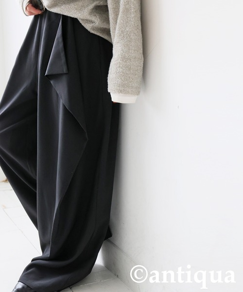 antiqua(アンティカ)の「アシメ ドレープ ワイドパンツ(その他パンツ・レディース・ブラック・MEDIUM/LARGE)」の9枚目の写真