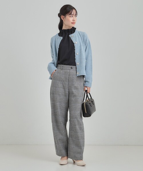 DRESKIP（ドレスキップ）の「【あったか】クラシカルなチェック柄 裏起毛カーブパンツ（その他パンツ・レディース・グレー系1/ベージュ系1・01/02/03/04）」の5枚目の写真