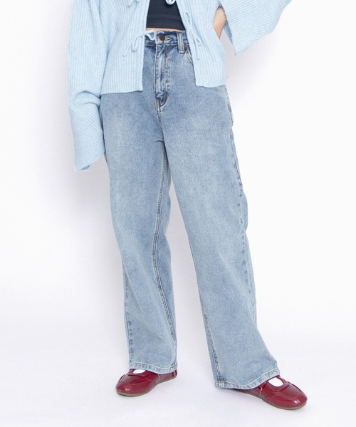 PUNYUS（プニュズ）の「レギュラーデニムパンツ（デニムパンツ・レディース・ブラック/ライトブルー・2/1/5/4/3）」の11枚目の写真