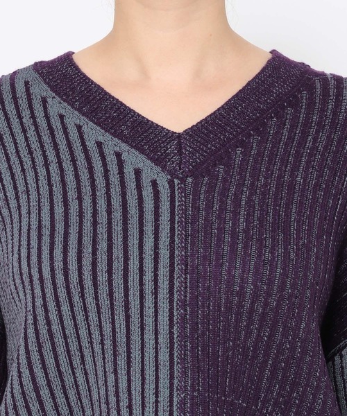 HARE(ハレ)の「2WAYマルチカラーニット(HARE)(ニット/セーター・レディース・ブラック/パープル・FREE)」の22枚目の写真
