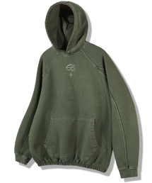 GUBIN（グビン）の「ピグメントラインバンディングフードパーカー - カーキ（パーカー）」
