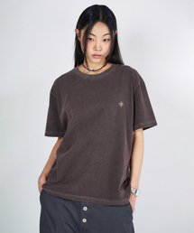 SLOWACID | ピグメントストライプベーシック半袖Tシャツ[レッド](Tシャツ/カットソー)