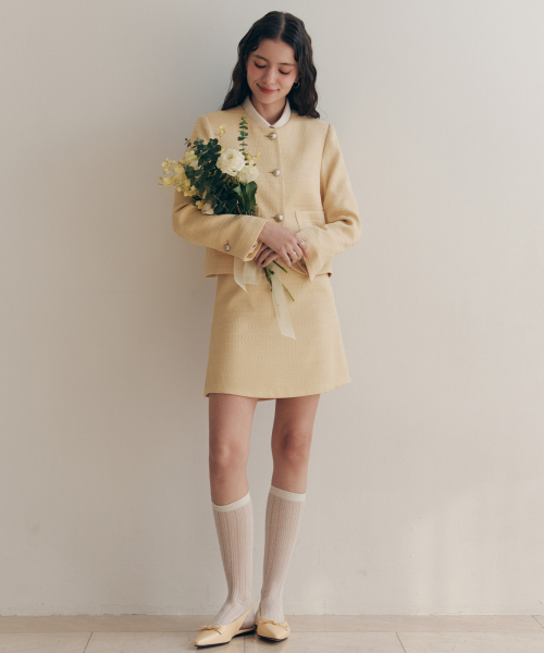 ZEROSTREET（ゼロストリート）の「[4色]クリーミーツイードスカート（スカート・レディース・ライトイエロー/ブラック/Cream/PINK・SMALL/MEDIUM/LARGE）」の17枚目の写真