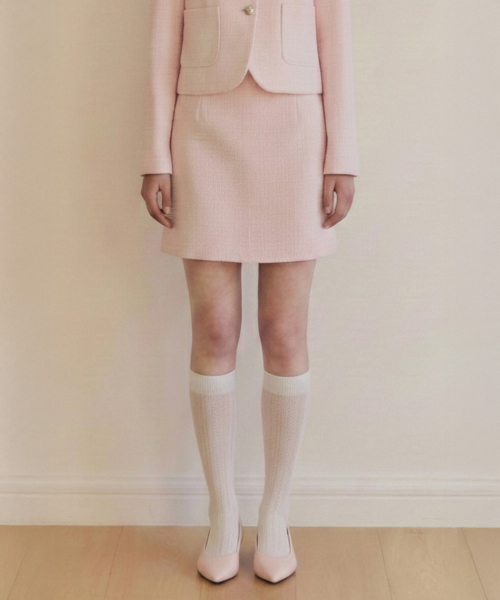 ZEROSTREET（ゼロストリート）の「[4色]クリーミーツイードスカート（スカート・レディース・ライトイエロー/ブラック/Cream/PINK・SMALL/MEDIUM/LARGE）」の18枚目の写真