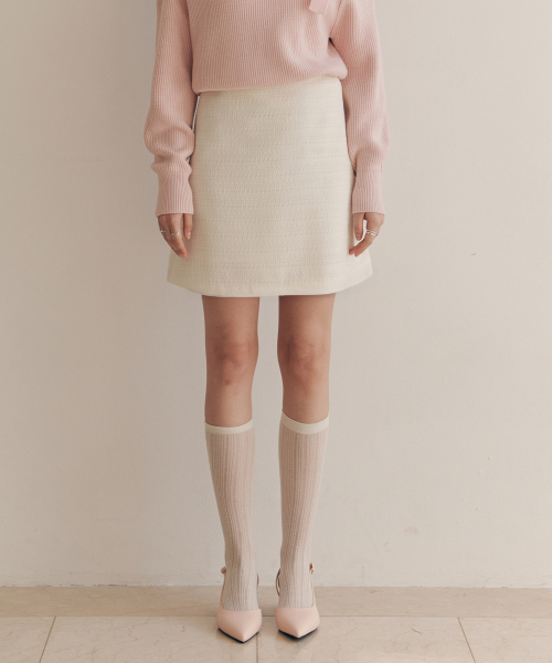 ZEROSTREET（ゼロストリート）の「[4色]クリーミーツイードスカート（スカート・レディース・ライトイエロー/ブラック/Cream/PINK・SMALL/MEDIUM/LARGE）」の11枚目の写真