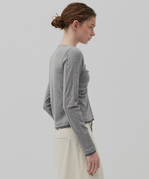 PUBLIC TOKYO(パブリックトウキョウ)の「ツイストロングTEE(Tシャツ/カットソー・レディース・ライトグレー/ブラウン・FREE)」の13枚目の写真