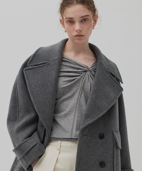 PUBLIC TOKYO(パブリックトウキョウ)の「ツイストロングTEE(Tシャツ/カットソー・レディース・ライトグレー/ブラウン・FREE)」の6枚目の写真